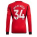 Manchester United Donny van de Beek #34 Voetbalkleding Thuisshirt 2023-24 Lange Mouwen